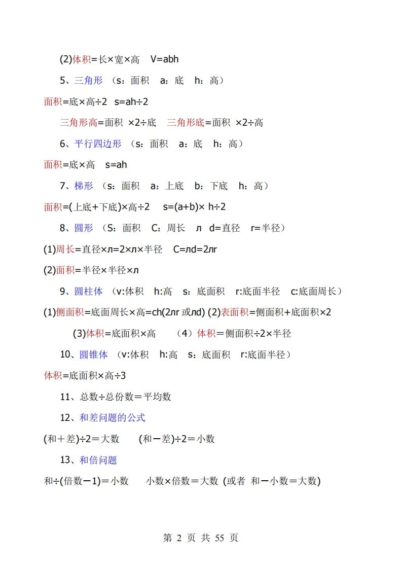 《小学六年级数学知识点归纳》六下数学【北师版】插图1