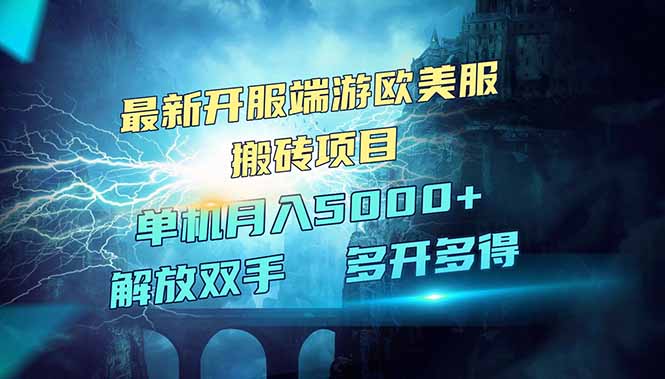 全网热门游戏欧美服端游搬砖，最新开服，项目红利期，单机月入5000+插图