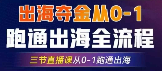 2025出海夺金从0-1跑通出海全流程，三节直播课从0-1跑通出海，教你用AI跑通全流程