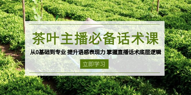 茶叶 主播必备话术课 从0基础到专业 提升语感表现力 掌握直播话术底层逻辑插图