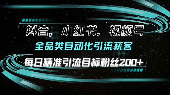 抖音小红书视频号全品类自动化引流获客，每日精准引流目标粉丝200+插图