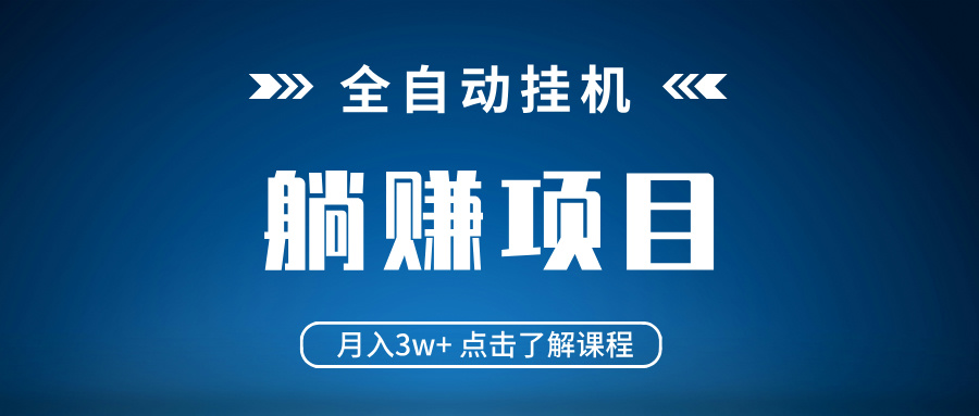 全自动挂机项目 月入3w+ 真正躺平项目 不吃电脑配置 当天见收益插图